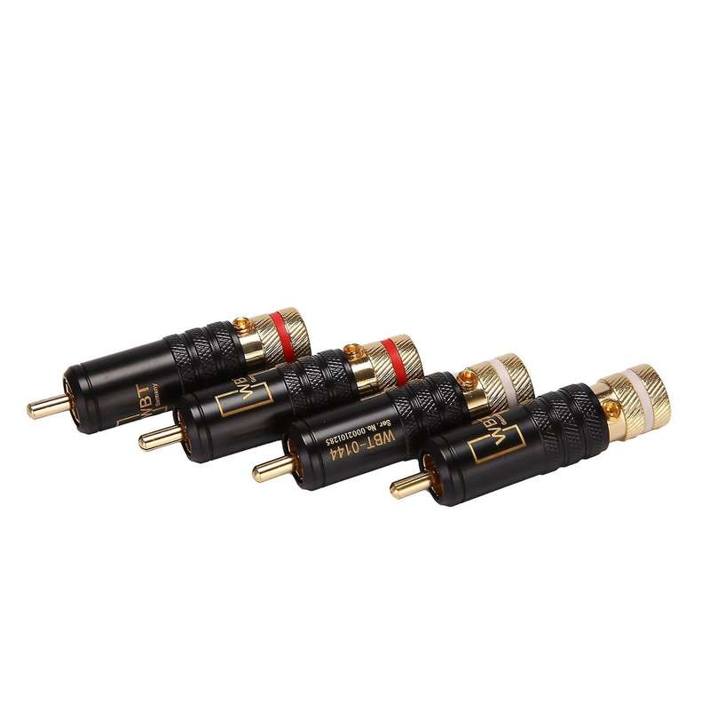 4pcs Rca Locking Plugs Audio Video Connectors