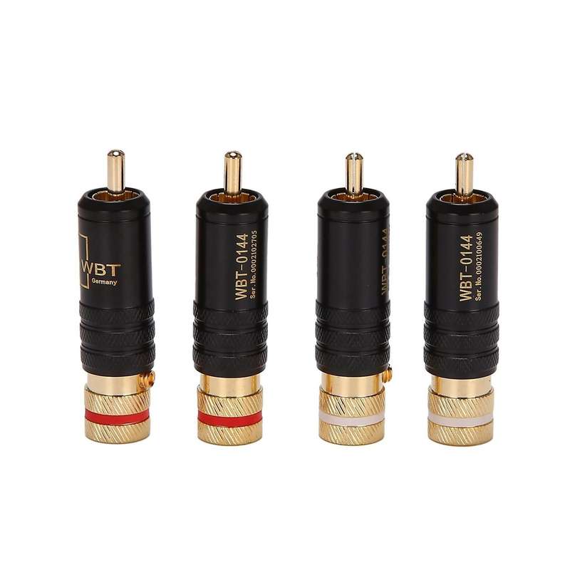 4pcs Rca Locking Plugs Audio Video Connectors