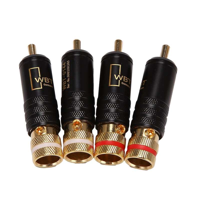 4pcs Rca Locking Plugs Audio Video Connectors