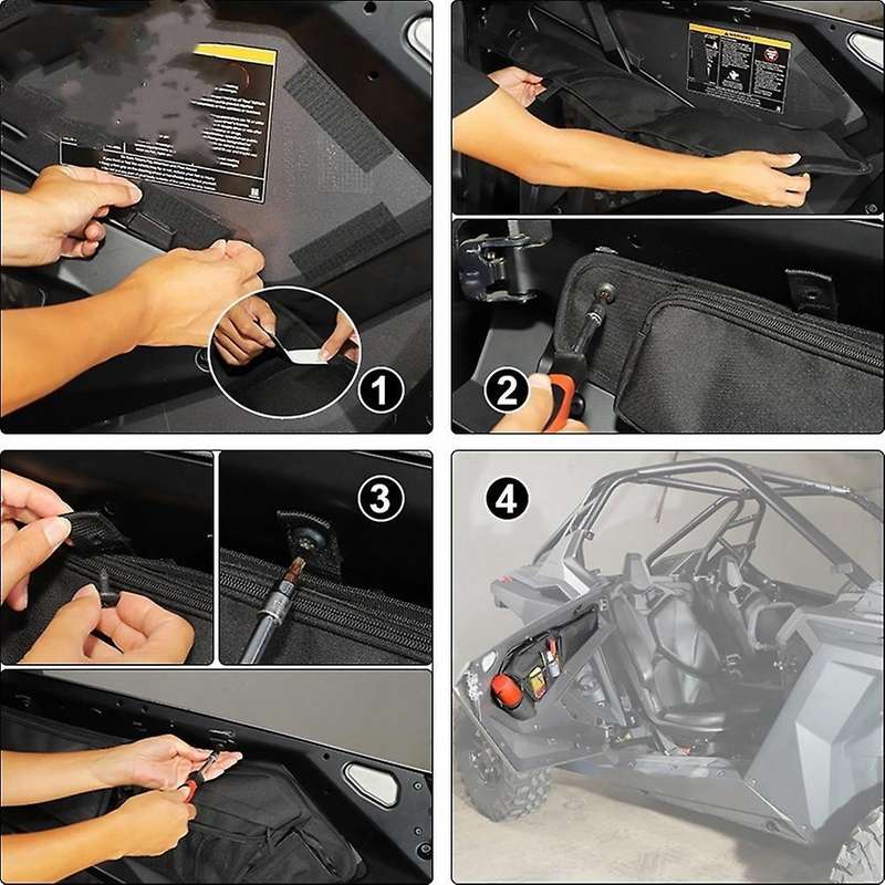 Rzr Pro Xp Door Bags, Rzr Storage Bag with Wear Resistant Zippers