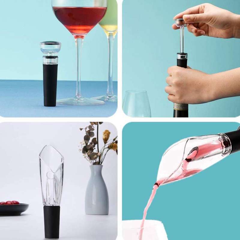 Vacuum Stopper and Wine Aerator & Pourer Vacuum Saver Pump (set Of 2)