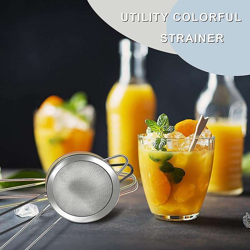 2-piece Stainless Steel Tea Strainer Small Cone-shaped Silver
