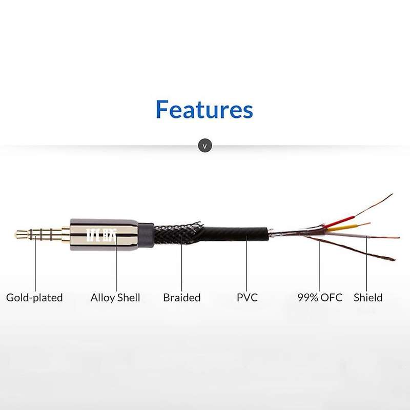 Unnlink 3/4 Pole Trrs 3.5mm Jack Extension Aux Audio Cord Cable