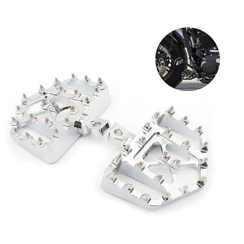 Motorcycle Foot Pegs for Sportster 883 Dyna Softail Fat Boy Silver