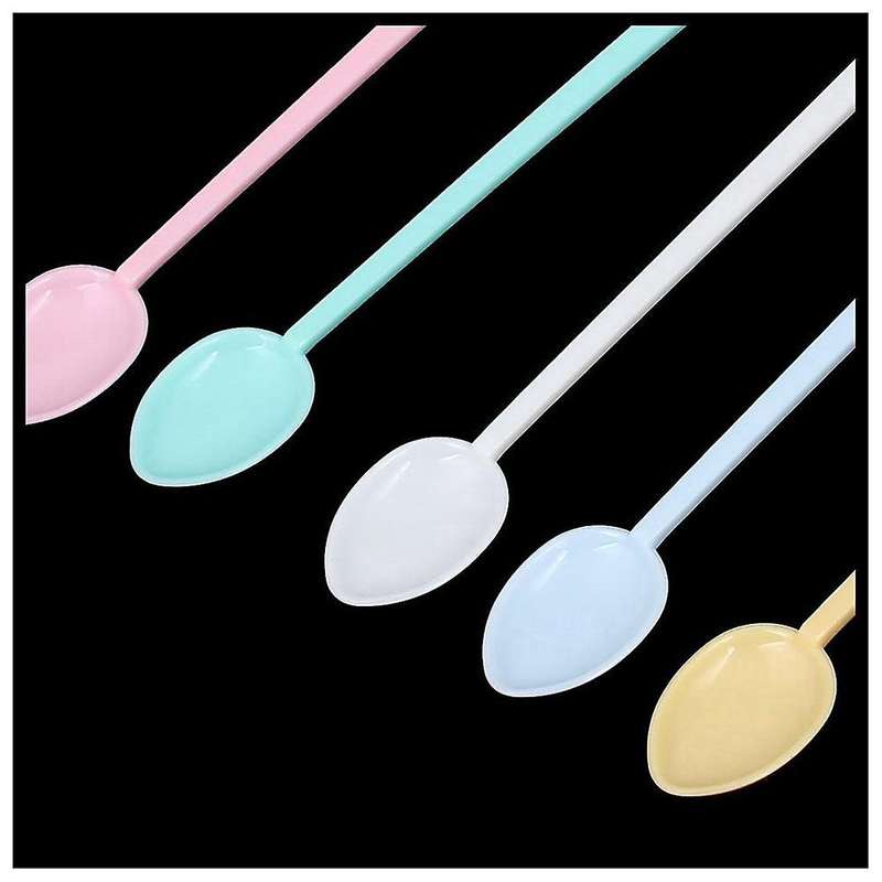 30x Plastic Drink Coffee Tea Mini Spoon Stirrer Assorted Color