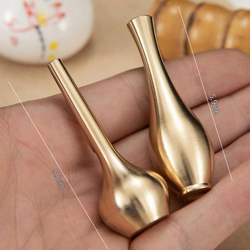 Mini Pure Copper Vase Home Living Room Decoration Antique Tall Vase