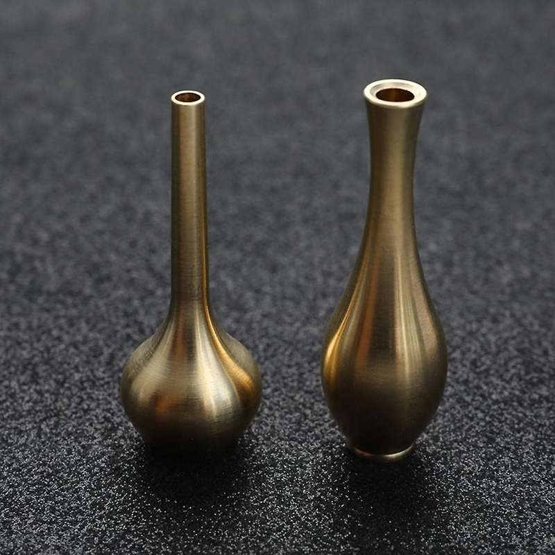 Mini Pure Copper Vase Home Living Room Decoration Antique Tall Vase