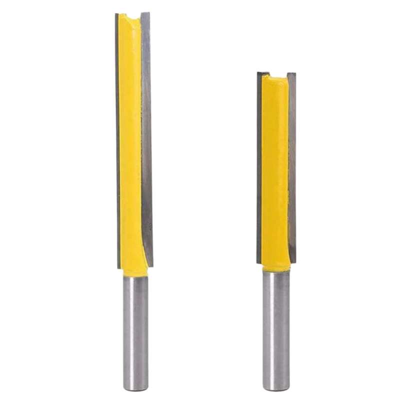 2pcs Shank Double Flute Cutter Woodworking Groove Chisel Bits