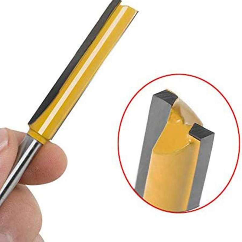 2pcs Shank Double Flute Cutter Woodworking Groove Chisel Bits