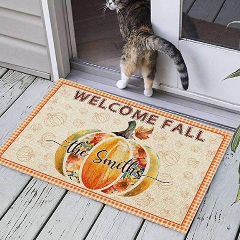 Christmas Halloween Pumpkin Doormat Blanket Front Door Decorations