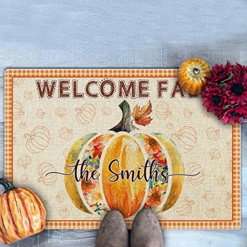 Christmas Halloween Pumpkin Doormat Blanket Front Door Decorations