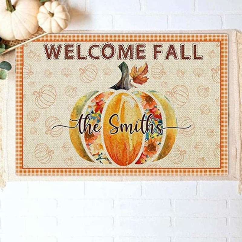 Christmas Halloween Pumpkin Doormat Blanket Front Door Decorations