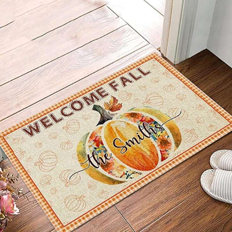 Christmas Halloween Pumpkin Doormat Blanket Front Door Decorations