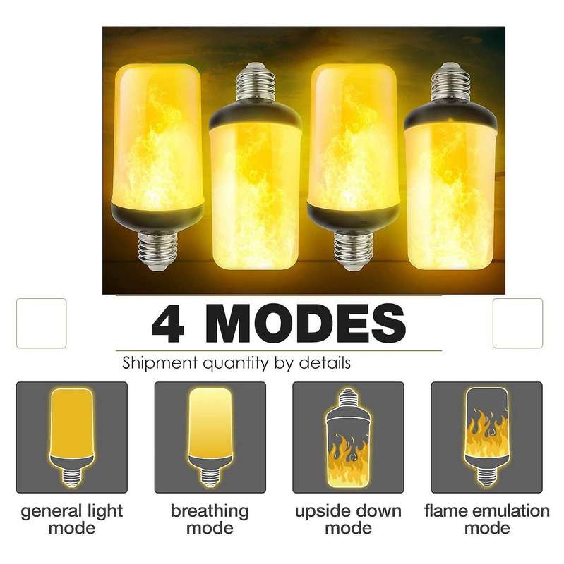 Led Flame Effect Light Bulb E27,decorative Fire Lights Bulb,black-b