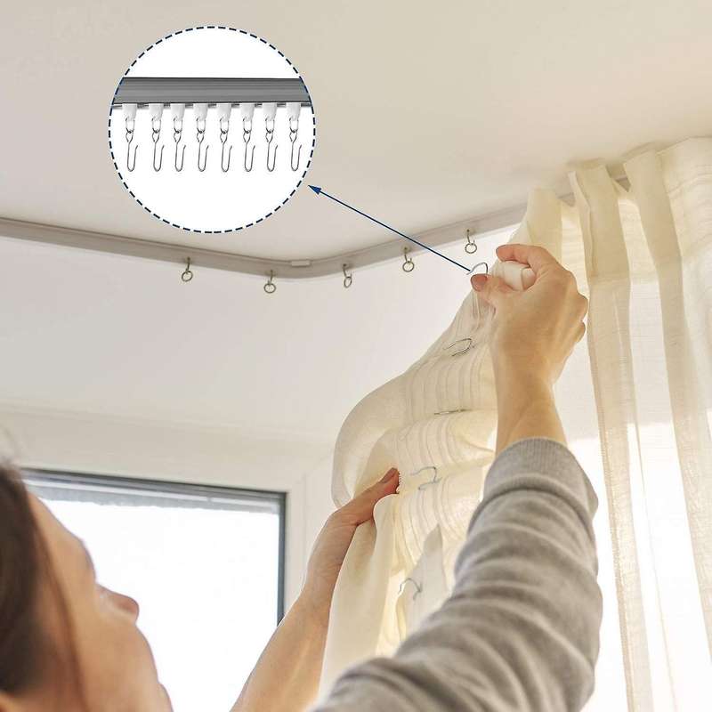 120 Pcs Metal Curtain Track Hooks S Shaped Small Curtain Hooks Steel