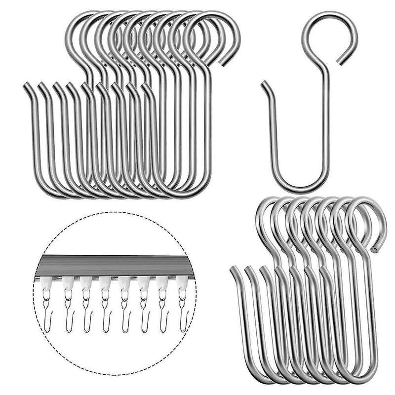 120 Pcs Metal Curtain Track Hooks S Shaped Small Curtain Hooks Steel