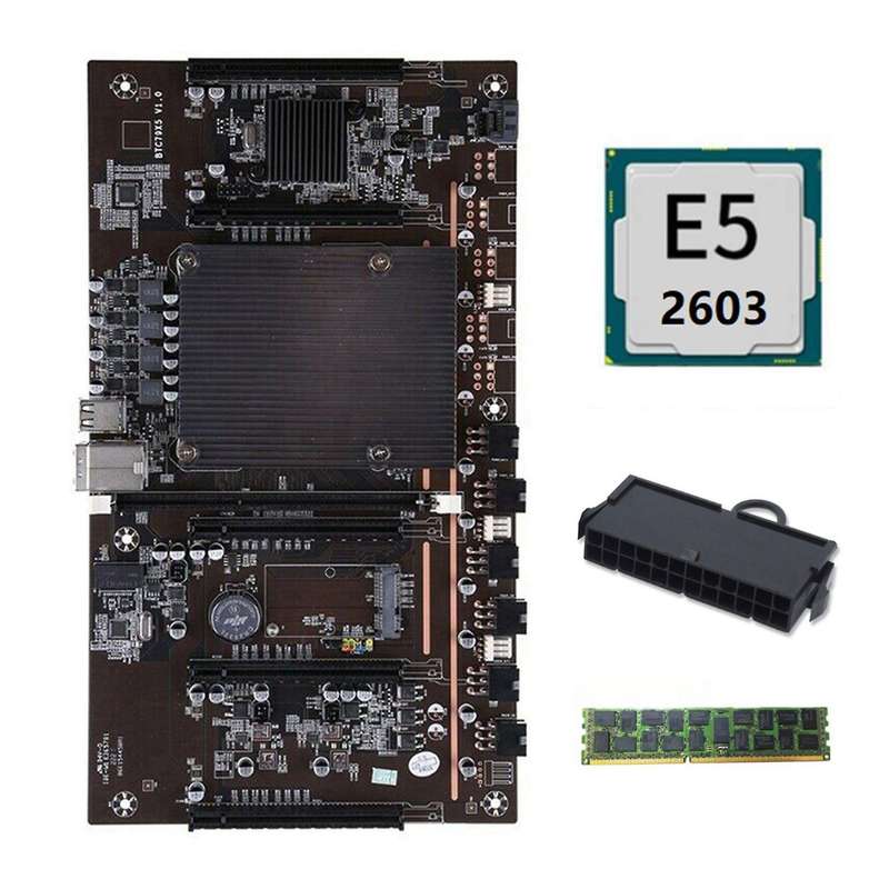 X79 Btc Miner Motherboard with E5 2603 Cpu+recc 4g Ddr3 Ram+24 Pins