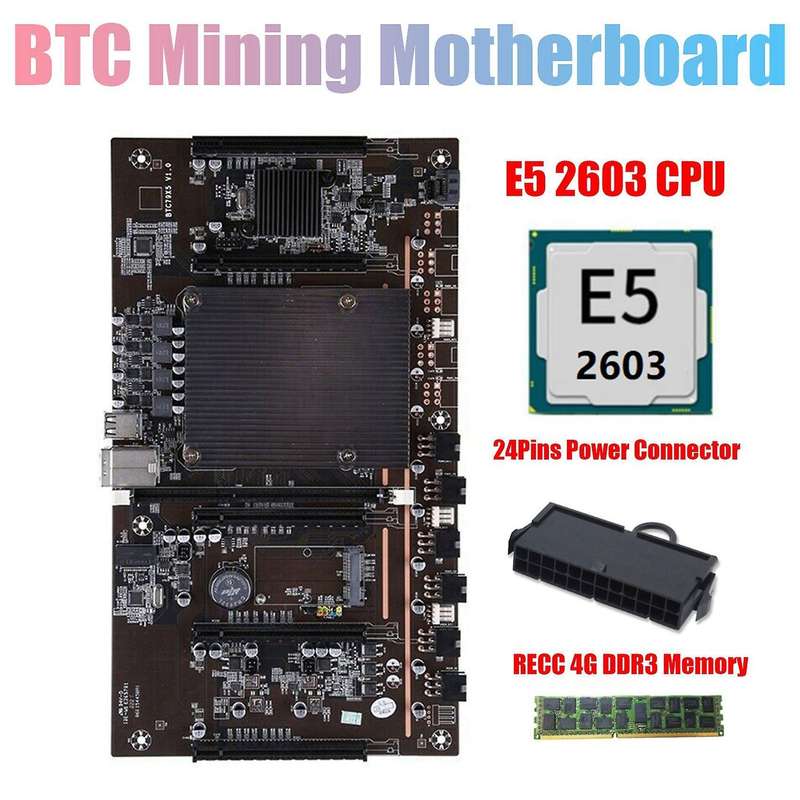 X79 Btc Miner Motherboard with E5 2603 Cpu+recc 4g Ddr3 Ram+24 Pins