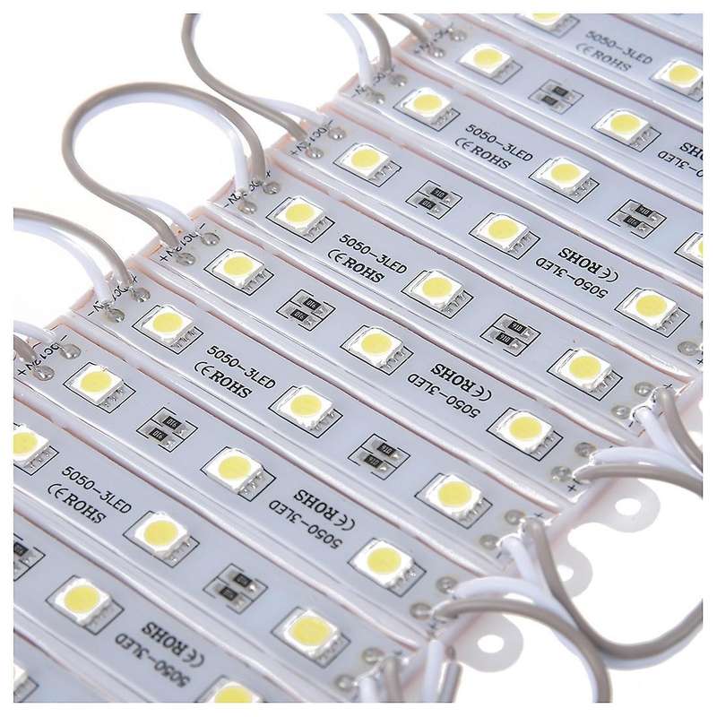 20pcs 5050 Smd 3-led Module White Waterproof Modules 12v