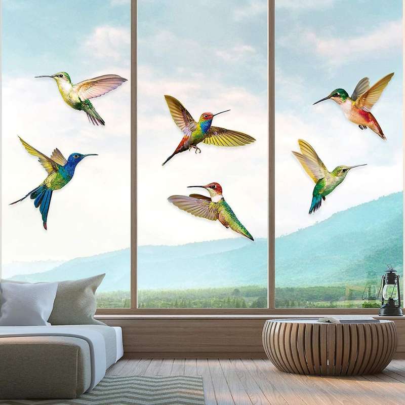6 Pcs Large Size Bird Clings Anti-collision Window Clings