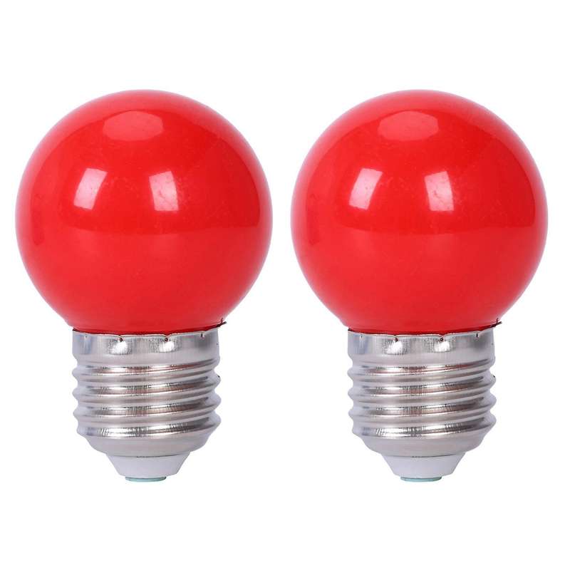 2x E27 3w 6 Smd Led Energy Saving Globe Bulb Light Lamp, Red
