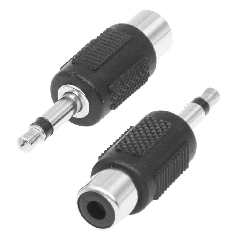 3.5mm Mono Male to Rca Female Audio Adapter Coupler 2 Pcs