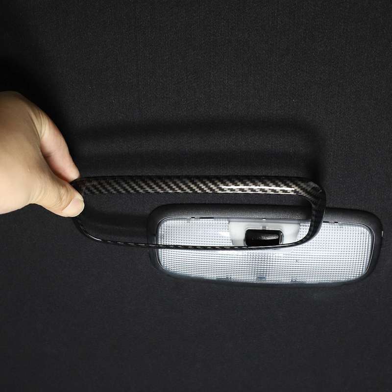 Car Carbon Fiber Abs Rear Reading Lights Frame Cover Trim for Ford