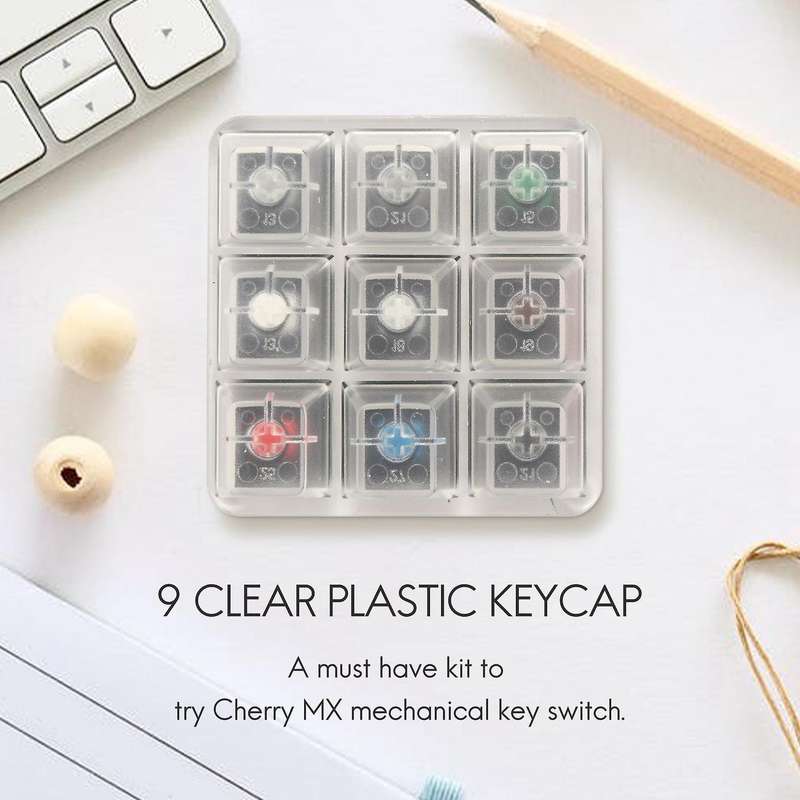 Acrylic Keyboard Tester 9 Clear Plastic Keycap Sampler
