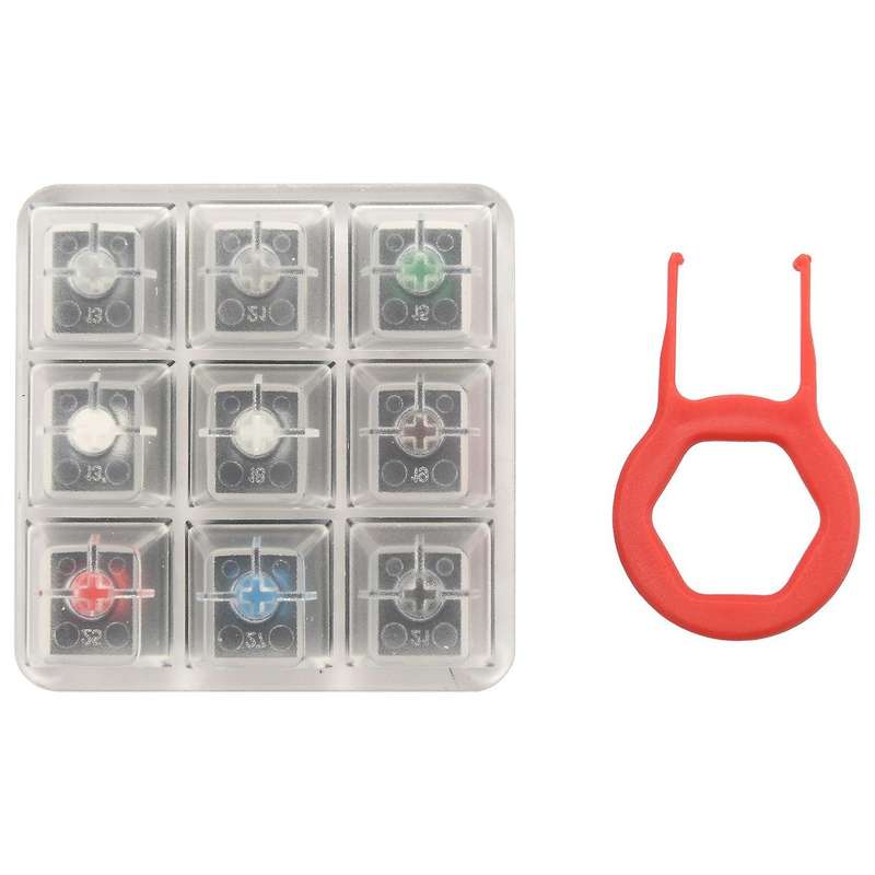 Acrylic Keyboard Tester 9 Clear Plastic Keycap Sampler