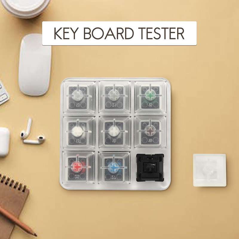 Acrylic Keyboard Tester 9 Clear Plastic Keycap Sampler