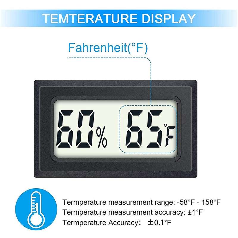 Mini Digital Thermometer Hygrometer with Fahrenheit () (2 Pcs)