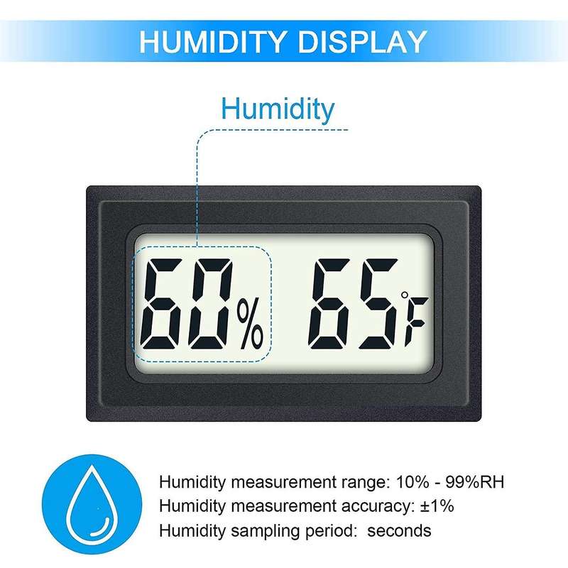 Mini Digital Thermometer Hygrometer with Fahrenheit () (2 Pcs)