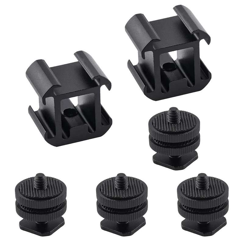 6pcs 1/4 Hot Shoe Adapter Screw Adapters for Flashlight Microphone