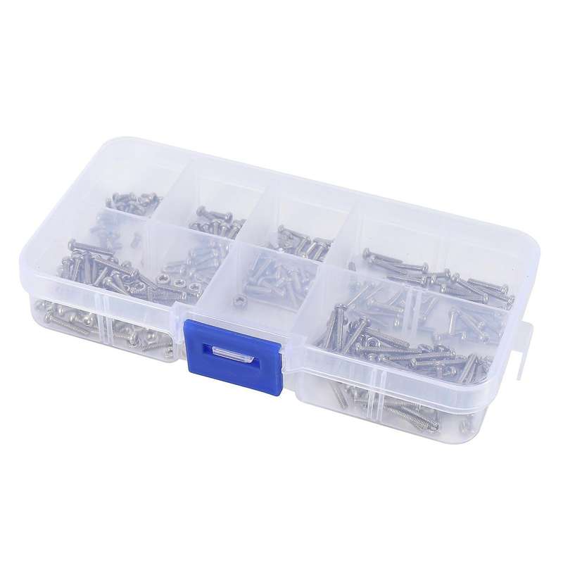 230pcs M2 304 Stainless Steel Hex Socket Button Head Screws Nuts Kit
