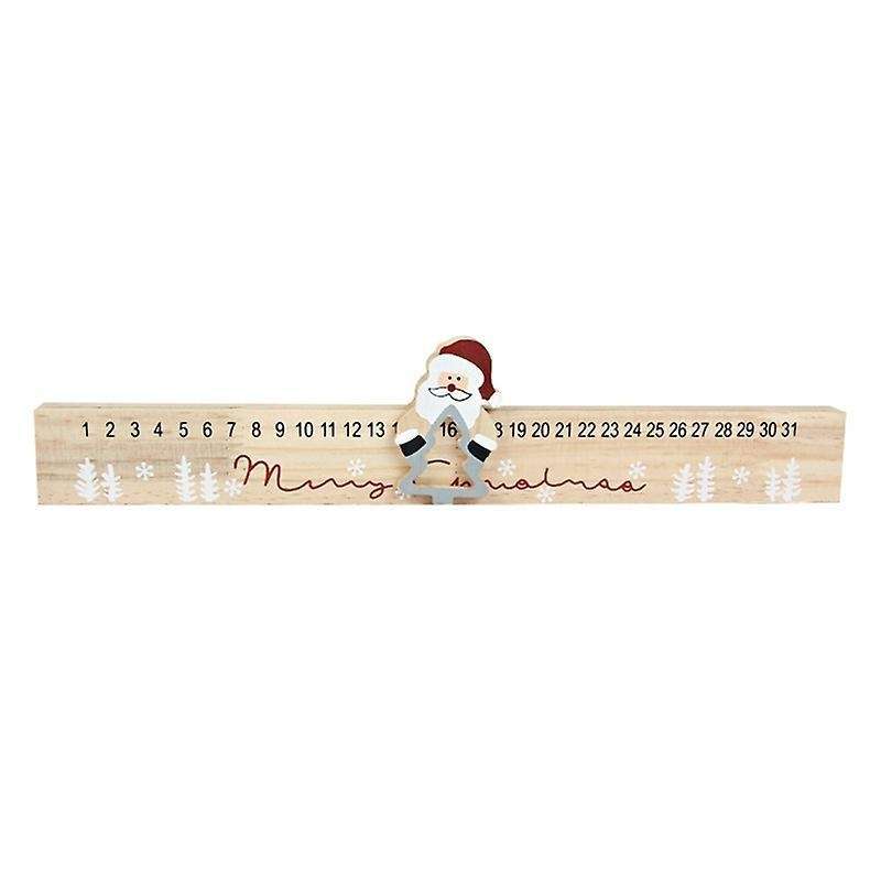 Christmas Calendar Countdown Wooden Santa Claus for Children and Kid