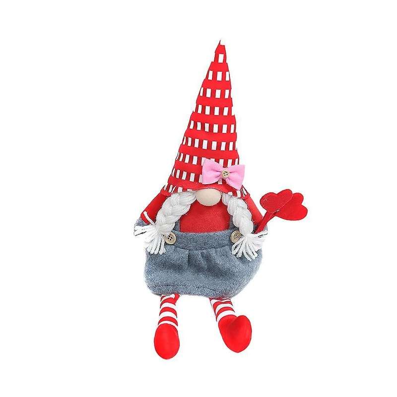 Valentine's Day Couple Sitting Long-legged Doll Window Decor (girl)
