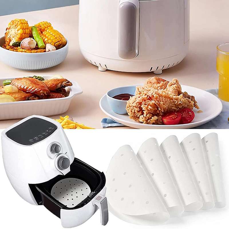 200 Piece Air Fryer Parchment Paper 7 Inch Air Fryer Liner Steam Pad