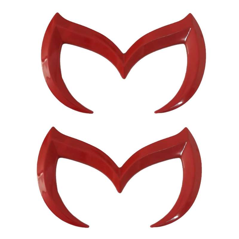 2x Red Evil M Logo Emblem Badge Decal for Mazda All Model Car Body