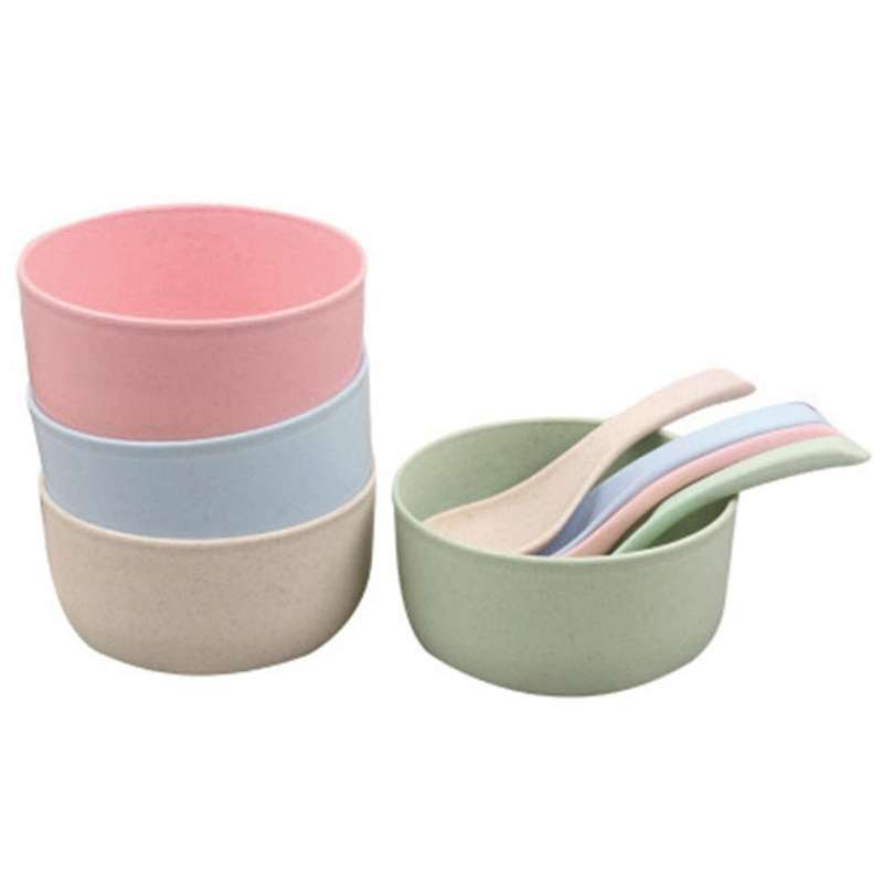 Snack Bowls,set Of 4 Rice Bowls, Wheat Straw Fiber Snack Bowls