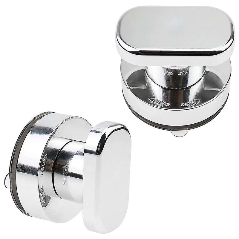 Suction Cup Handle Door 2 Pieces Fridge Glass Mobility Handle Silver