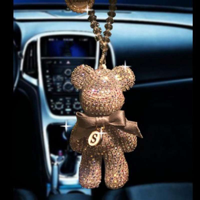 Diamond-encrusted Bear Car Pendant Mirror Pendant Interior Mount