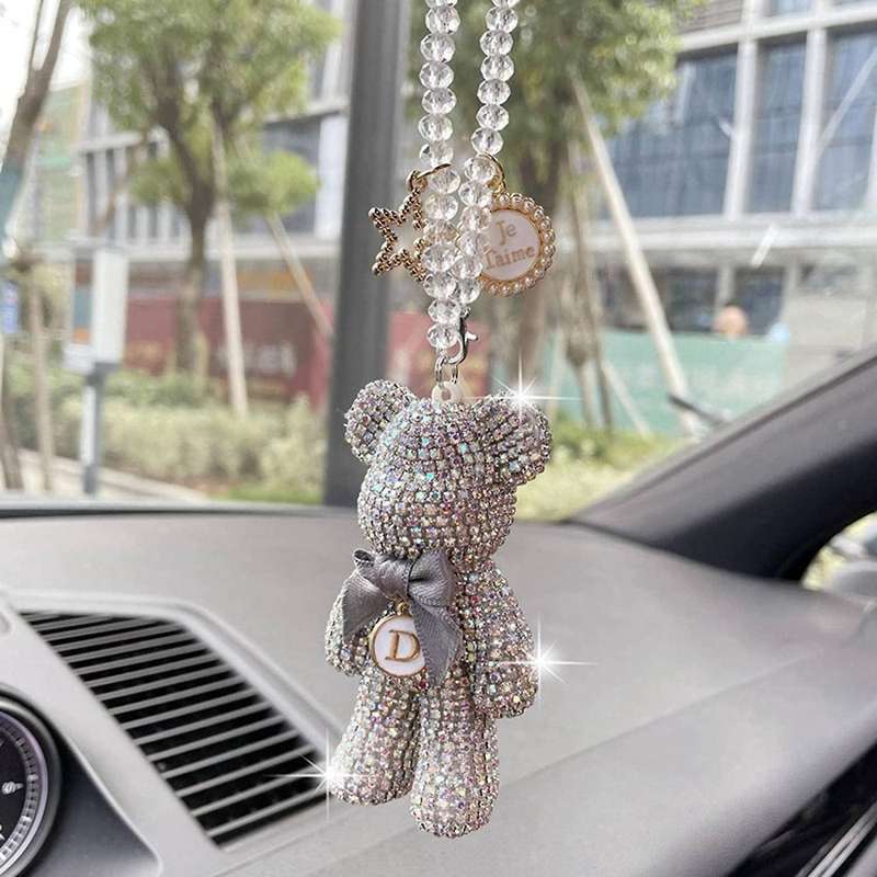 Diamond-encrusted Bear Car Pendant Mirror Pendant Interior Mount