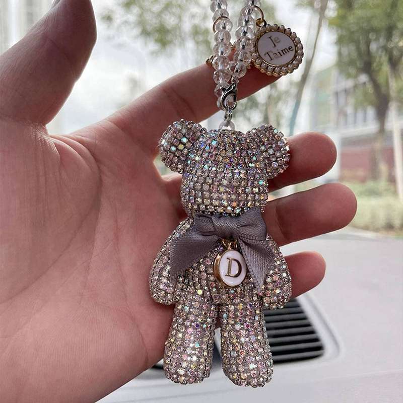 Diamond-encrusted Bear Car Pendant Mirror Pendant Interior Mount