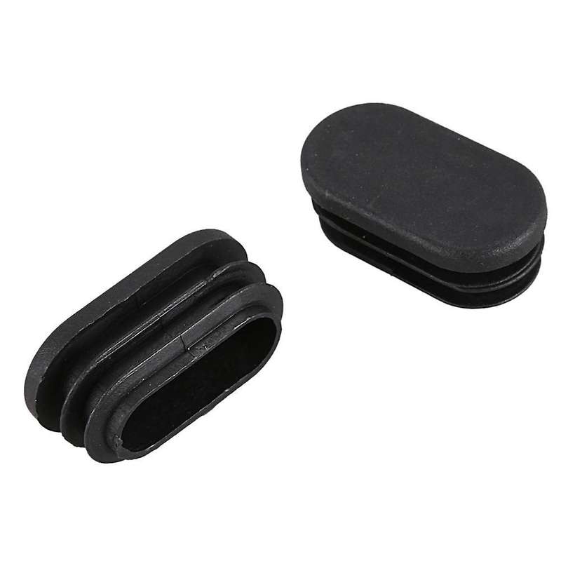 Oval Table Chair Leg Tube Pipe Insert End Cap 40mm X 20mm 20pcs Black