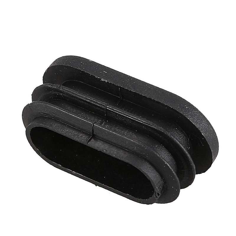 Oval Table Chair Leg Tube Pipe Insert End Cap 40mm X 20mm 20pcs Black