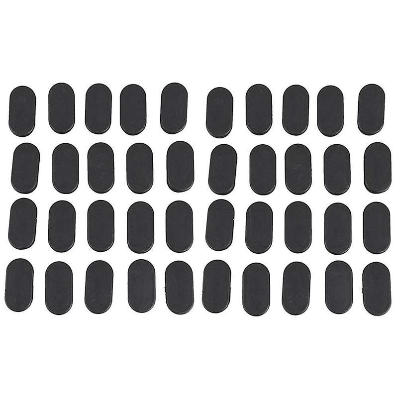 Oval Table Chair Leg Tube Pipe Insert End Cap 40mm X 20mm 20pcs Black