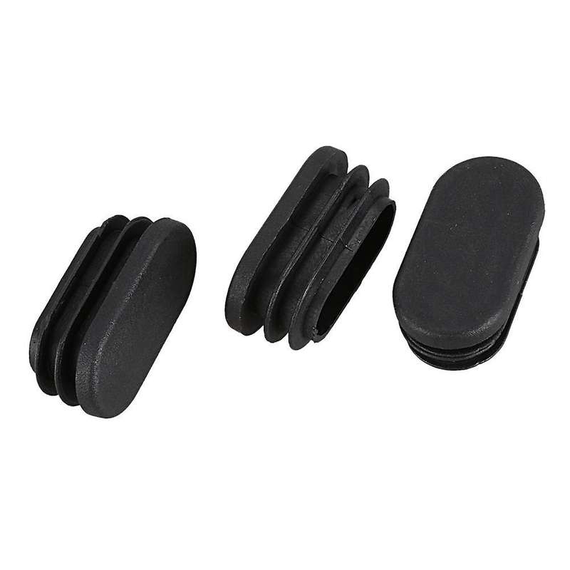 Oval Table Chair Leg Tube Pipe Insert End Cap 40mm X 20mm 20pcs Black