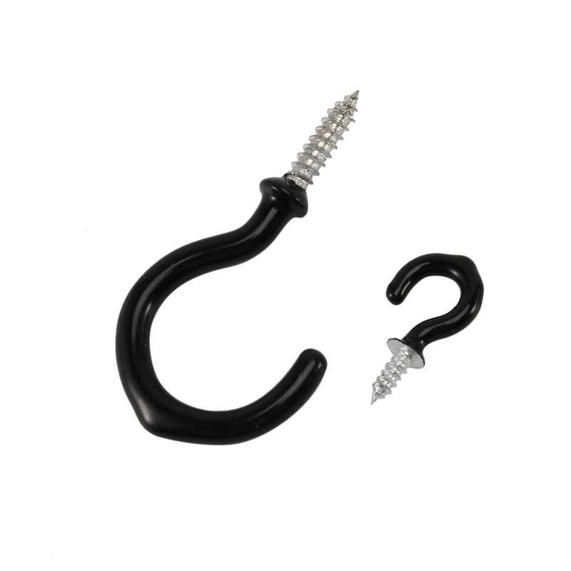 70 Pcs Black Cup Screw Hooks,6 Size for Hanging Plants, Mugs