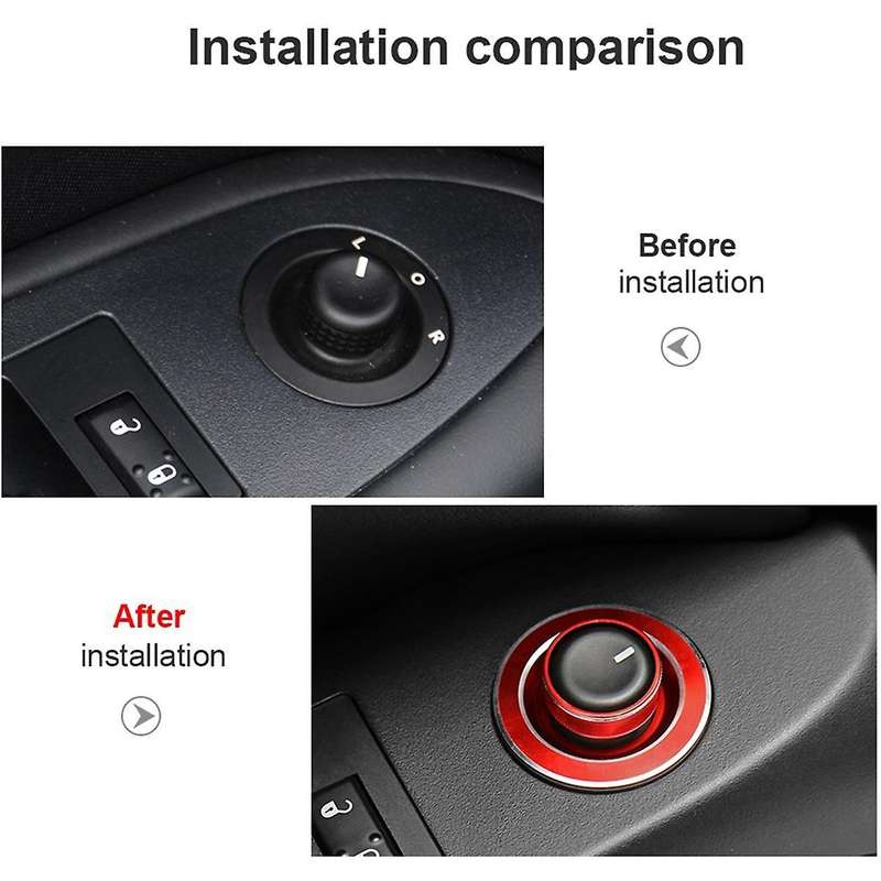 Rearview Mirror Switch Knob Trim for Dodge Challenger 09-14, Red