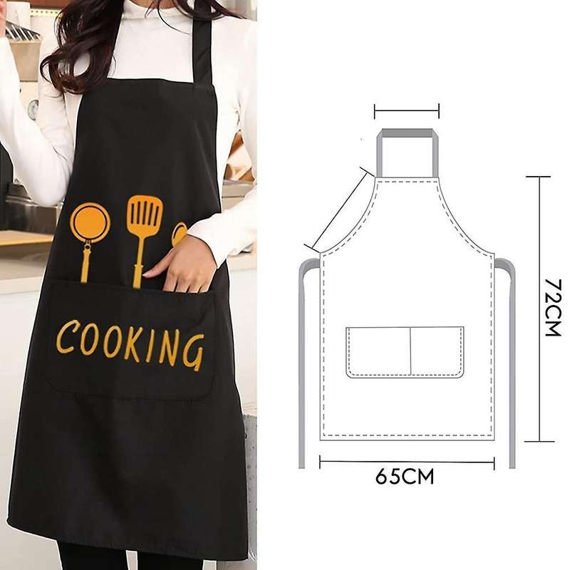 Chef Apron 2 Pack, Kitchen Apron with Pockets, Waterproof Bib Aprons